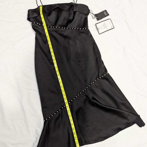 Aidan By Aidan Mattox elegant Pearl trim Satin Dress​​​ 4 Homecoming NWT - Picture 10 of 15